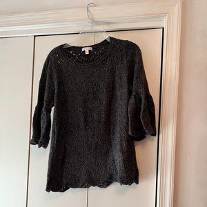 GUC - Lauren Conrad Crochet Sweater  - Dark Grey - M